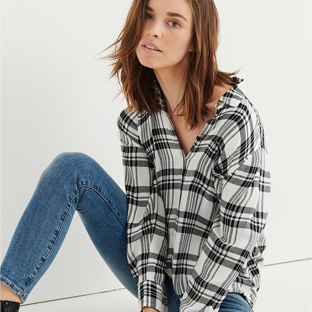 Lucky Brand Bungalow Plaid button-down top